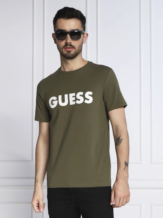 Zdjęcie produktu GUESS T-shirt LABYRINTH | Slim Fit zielony