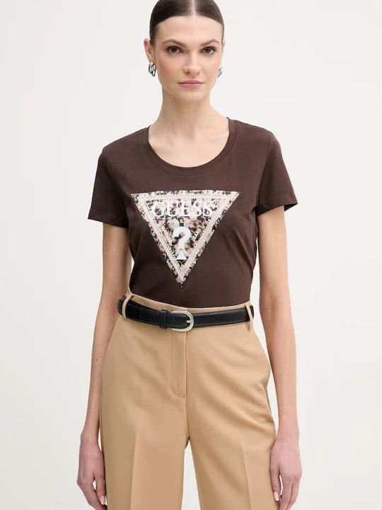 Zdjęcie produktu Guess t-shirt LEO brązowy