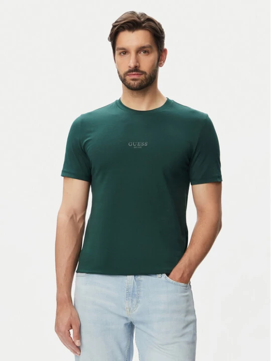Zdjęcie produktu Guess T-Shirt M2YI72 I3Z14 Zielony ciemny Slim Fit