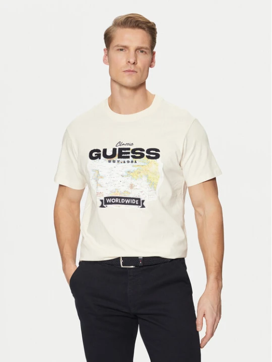 Zdjęcie produktu Guess T-Shirt M5RI10 I3Z14 Écru Regular Fit Kremowy