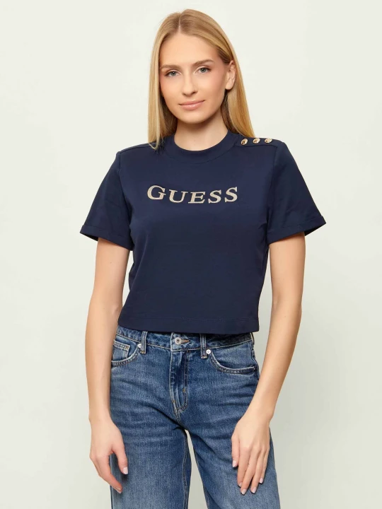 Zdjęcie produktu GUESS T-shirt MARINA | Cropped Fit granatowy
