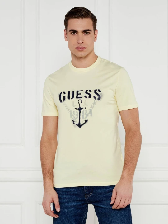 Zdjęcie produktu GUESS T-shirt Marine | Slim Fit żółty