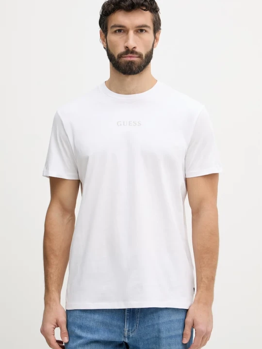 Zdjęcie produktu Guess t-shirt męski bawełniany biały