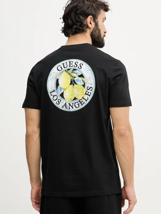 Zdjęcie produktu Guess t-shirt męski bawełniany czarny