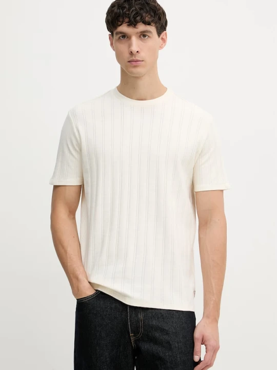Zdjęcie produktu Guess t-shirt męski bawełniany beżowy