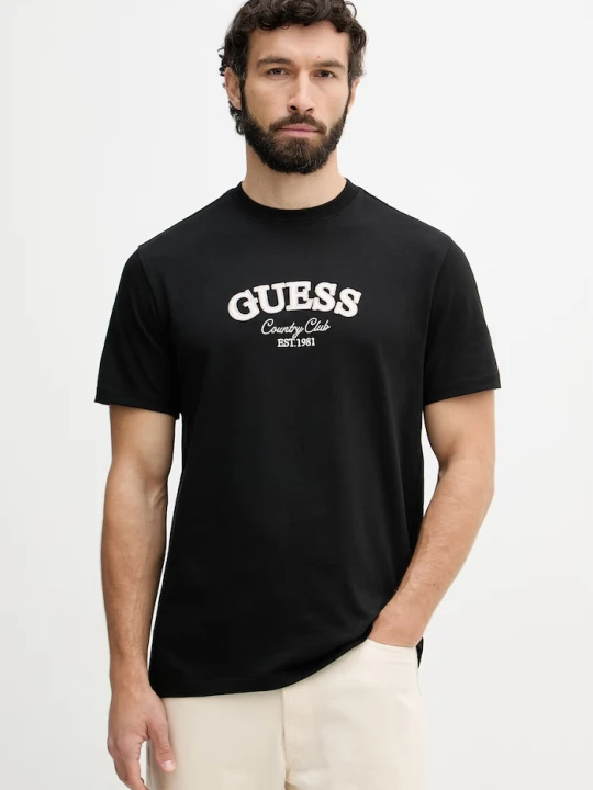 Zdjęcie produktu Guess T-shirt męski bawełniany czarny