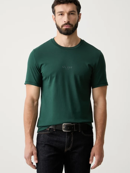 Zdjęcie produktu Guess T-shirt męski bawełniany AIDY zielony