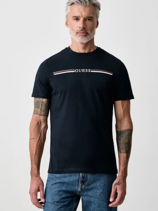 Zdjęcie produktu Guess T-shirt męski bawełniany granatowy