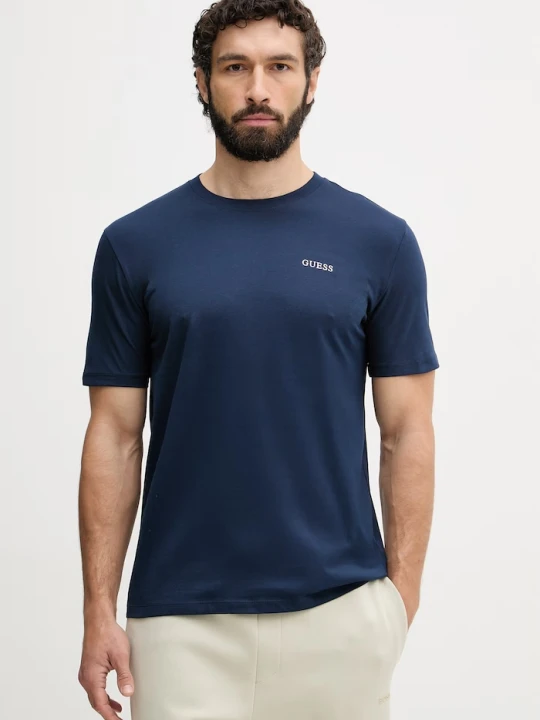 Zdjęcie produktu Guess T-shirt męski bawełniany MARZIO granatowy