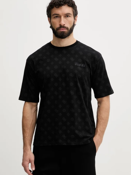 Zdjęcie produktu Guess t-shirt męski bawełniany OVIDIO czarny
