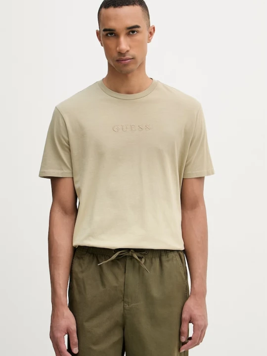 Zdjęcie produktu Guess T-shirt męski bawełniany PIMA zielony