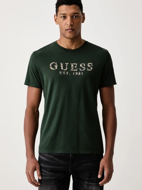 Zdjęcie produktu Guess T-shirt męski bawełniany zielony