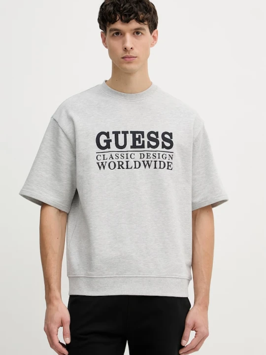 Zdjęcie produktu Guess t-shirt męski z bawełną szary