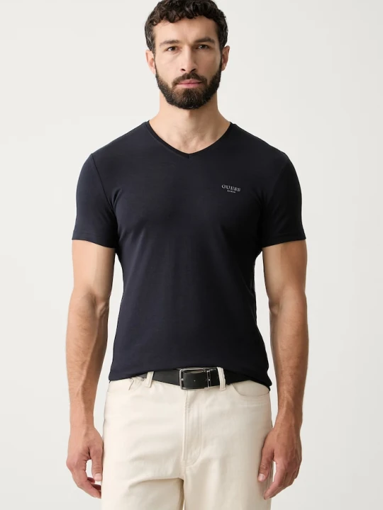 Zdjęcie produktu Guess T-shirt męski z bawełną granatowy