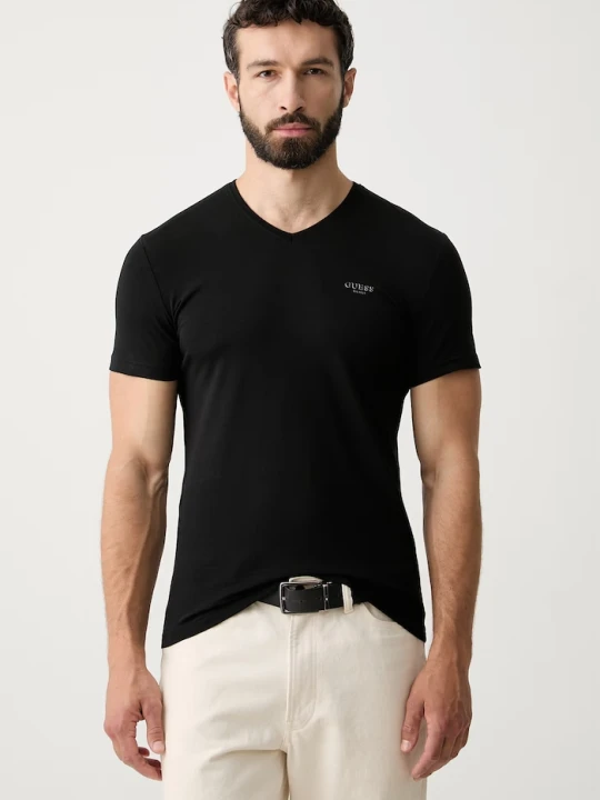 Zdjęcie produktu Guess T-shirt męski z bawełną czarny