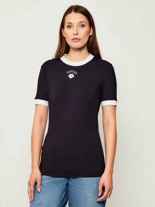 Zdjęcie produktu GUESS T-shirt MINI ROSE | Slim Fit czarny