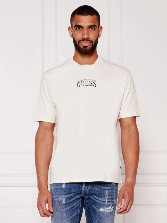 Zdjęcie produktu GUESS T-shirt MIRROR | Classic fit ecru