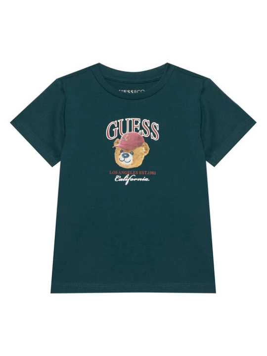 Zdjęcie produktu Guess T-Shirt N6YI13 K3801 Zielony ciemny Regular Fit