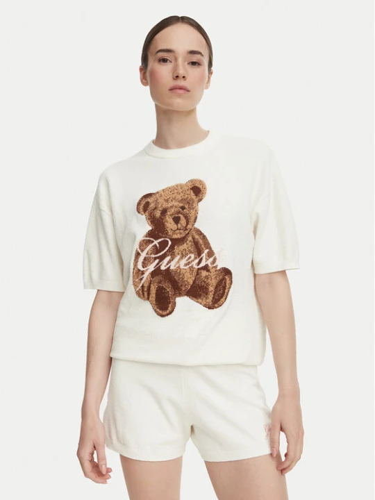 Zdjęcie produktu Guess T-Shirt O6BR03 Z1145 Kremowy Regular Fit