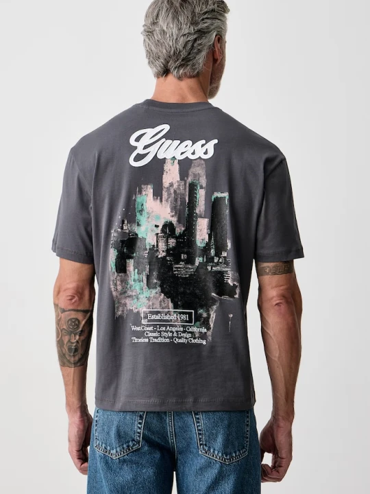 Zdjęcie produktu Guess T-shirt oversize męski bawełniany szary