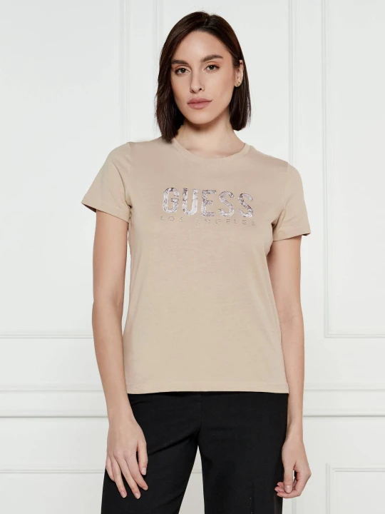 Zdjęcie produktu GUESS T-shirt | Regular Fit beżowy