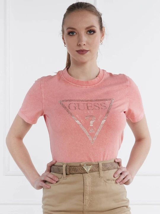 Zdjęcie produktu GUESS T-shirt | Regular Fit łososiowy