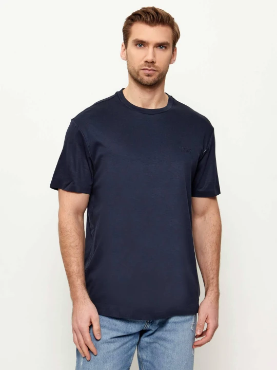 Zdjęcie produktu GUESS T-shirt | Regular Fit | z dodatkiem jedwabiu granatowy
