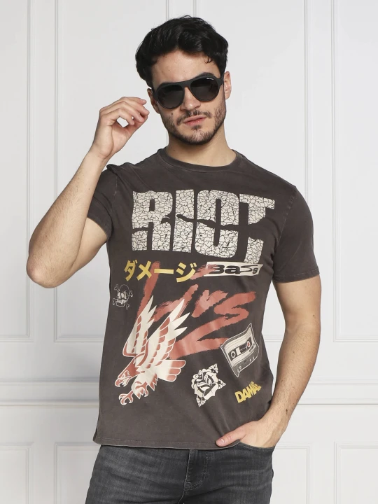 Zdjęcie produktu GUESS T-shirt RIOT TOUR | Regular Fit grafitowy