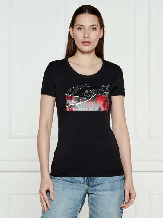 Zdjęcie produktu GUESS T-shirt ROSES | Regular Fit czarny
