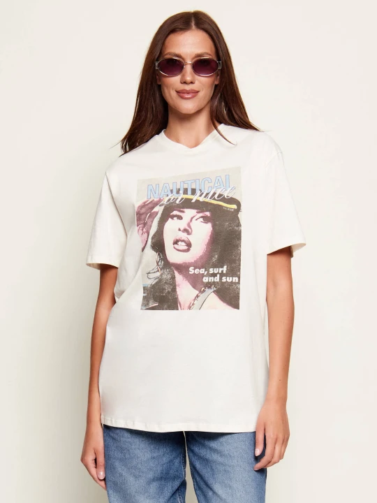 Zdjęcie produktu GUESS T-shirt SAILOR | Relaxed fit ecru