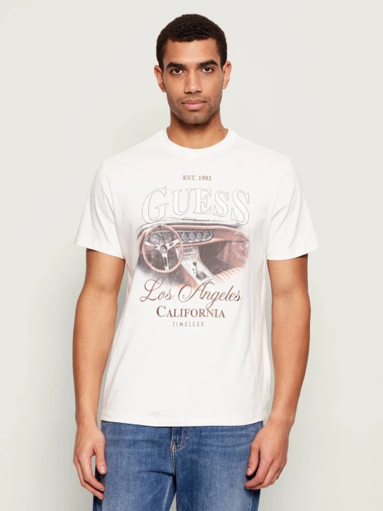 Zdjęcie produktu GUESS T-shirt SATIN | Regular Fit biały