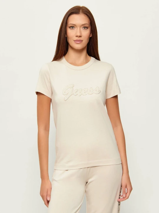 Zdjęcie produktu GUESS T-shirt | Slim Fit beżowy