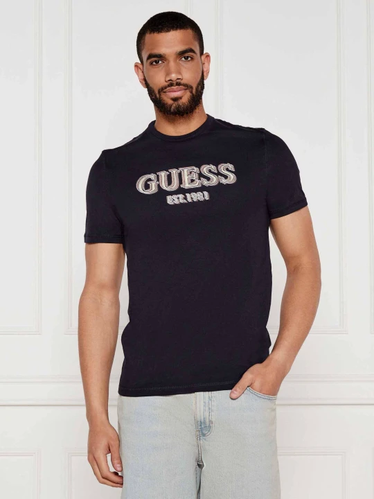 Zdjęcie produktu GUESS T-shirt | Slim Fit granatowy