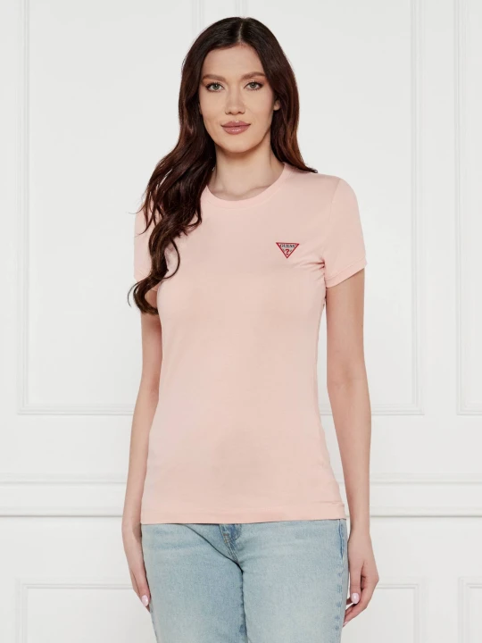 Zdjęcie produktu GUESS T-shirt | Slim Fit pudrowy róż