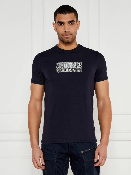 Zdjęcie produktu GUESS T-shirt | Slim Fit granatowy
