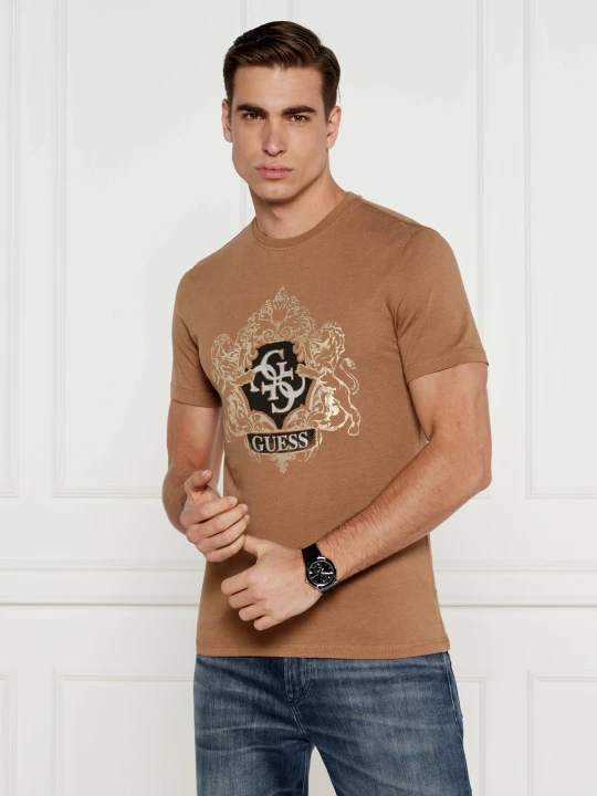 Zdjęcie produktu GUESS T-shirt | Slim Fit brązowy