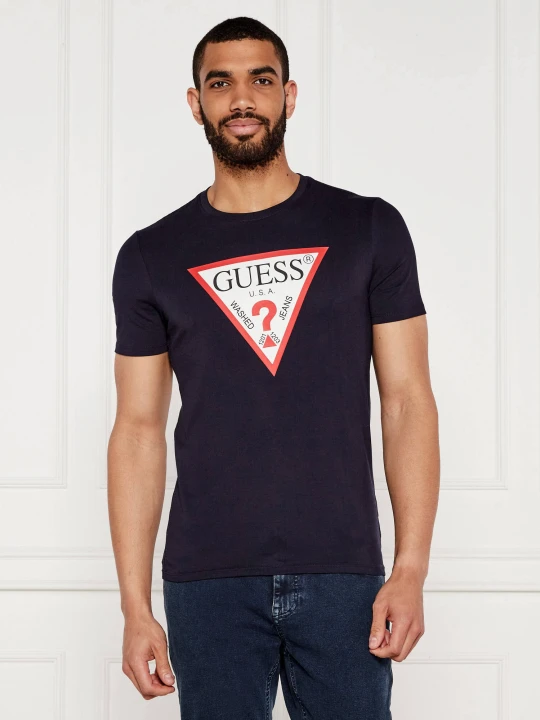 Zdjęcie produktu GUESS T-shirt | Slim Fit granatowy