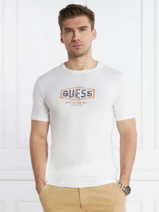 Zdjęcie produktu GUESS T-shirt | Slim Fit biały