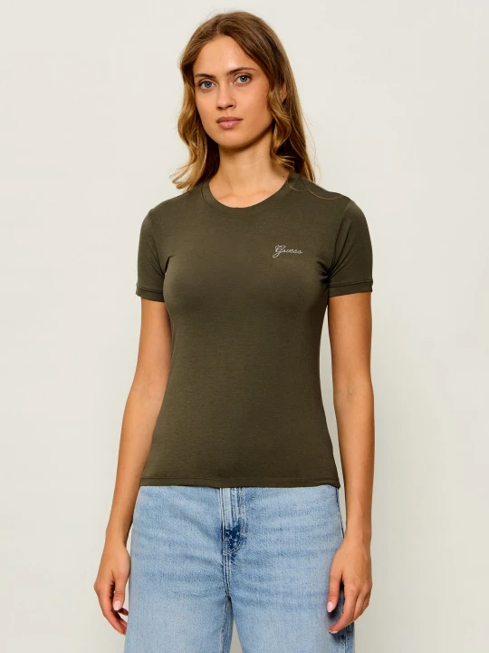 Zdjęcie produktu GUESS T-shirt | Slim Fit oliwkowy