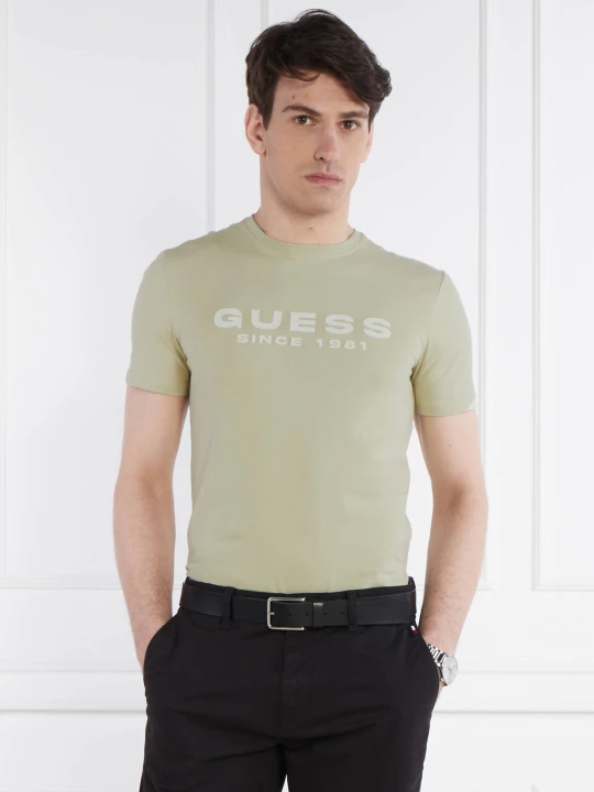 Zdjęcie produktu GUESS T-shirt | Slim Fit | stretch pistacjowy