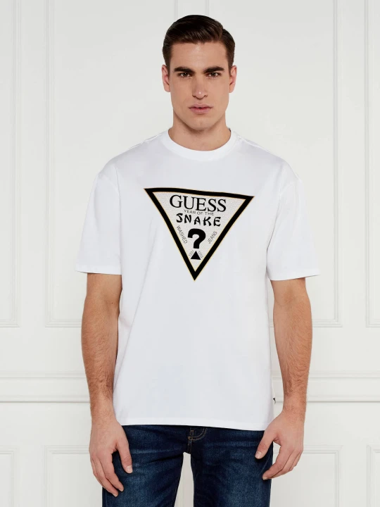 Zdjęcie produktu GUESS T-shirt SNAKE | Oversize fit biały