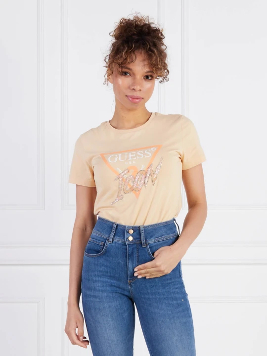 Zdjęcie produktu GUESS T-shirt | Straight fit brzoskwiniowy