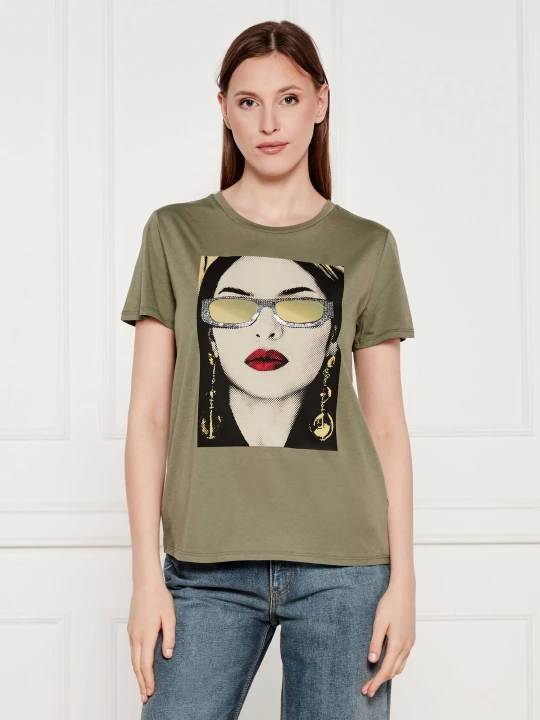 Zdjęcie produktu GUESS T-shirt SUNGLASSES MODEL EASY | Regular Fit zielony
