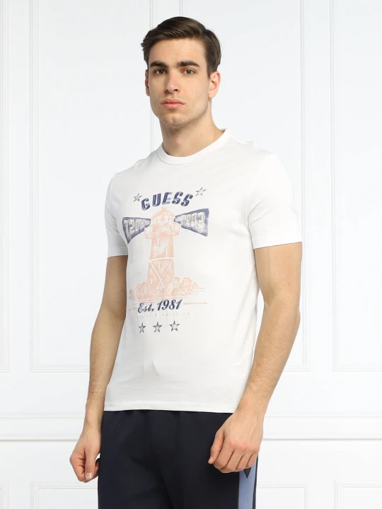 Zdjęcie produktu GUESS T-shirt Thewat | Slim Fit biały
