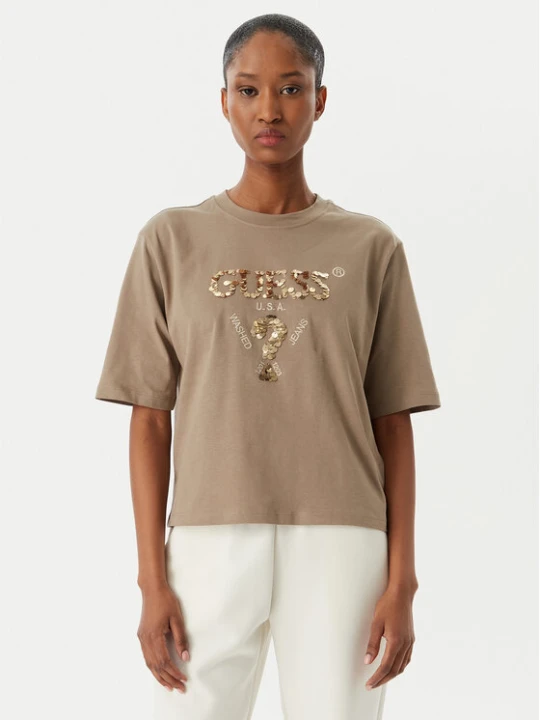 Zdjęcie produktu Guess T-Shirt V4YI06 I3Z14 Beżowy Regular Fit
