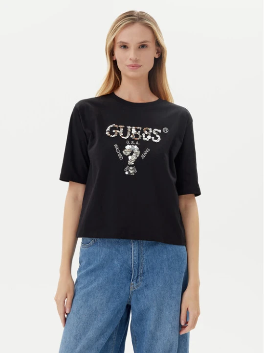 Zdjęcie produktu Guess T-Shirt V4YI06 I3Z14 Czarny Relaxed Fit