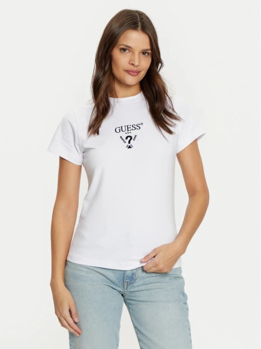 Zdjęcie produktu Guess T-Shirt V4YI21 KCDH1 Biały Slim Fit