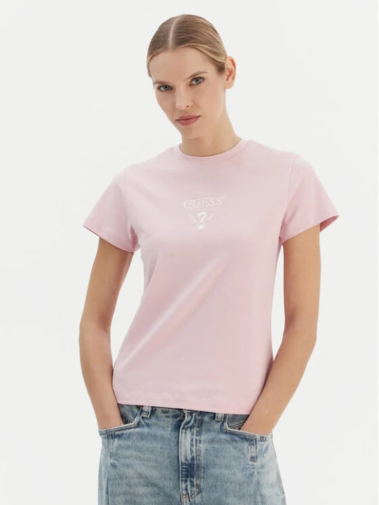 Zdjęcie produktu Guess T-Shirt V4YI21 KCDH1 Różowy Regular Fit