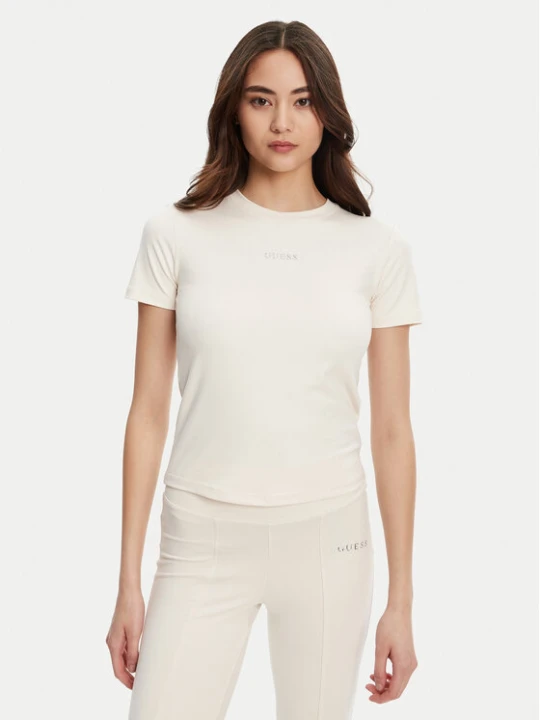 Zdjęcie produktu Guess T-Shirt V5RI10 KCD02 Écru Regular Fit Kremowy