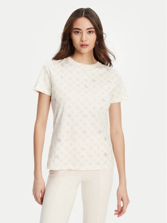 Zdjęcie produktu Guess T-Shirt V5YI04 I3Z14 Écru Regular Fit Kremowy